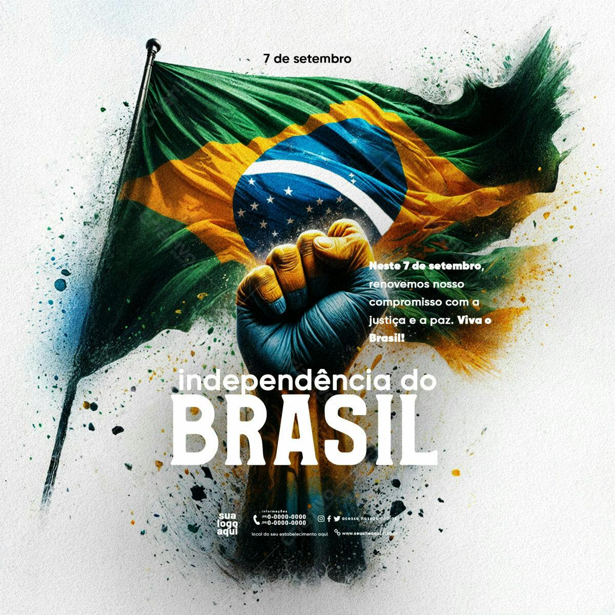 Flyer 7 de Setembro Independência do Brasil PSD Editável