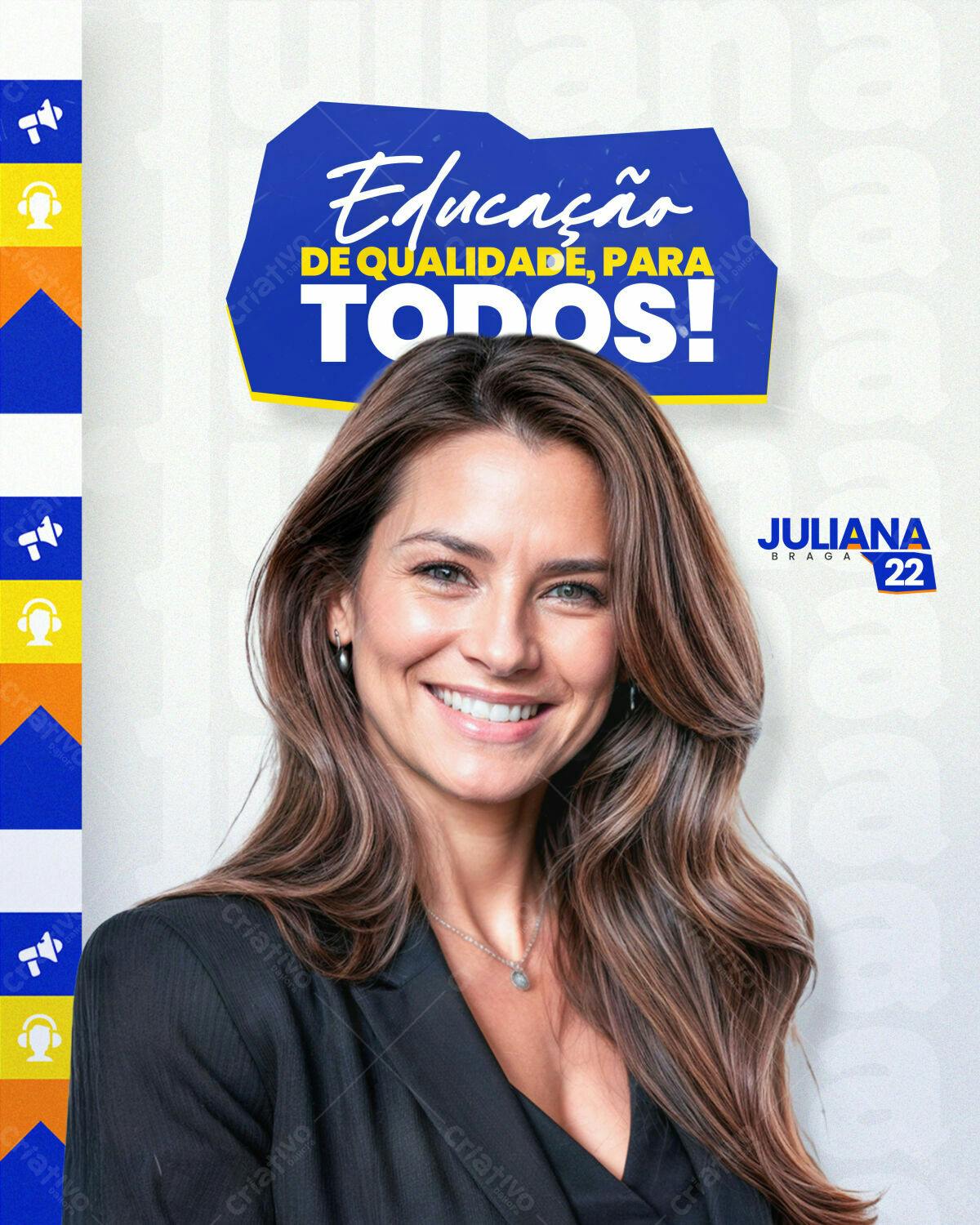 PSD para Campanha Política Juliana Braga 22 PSD Editável