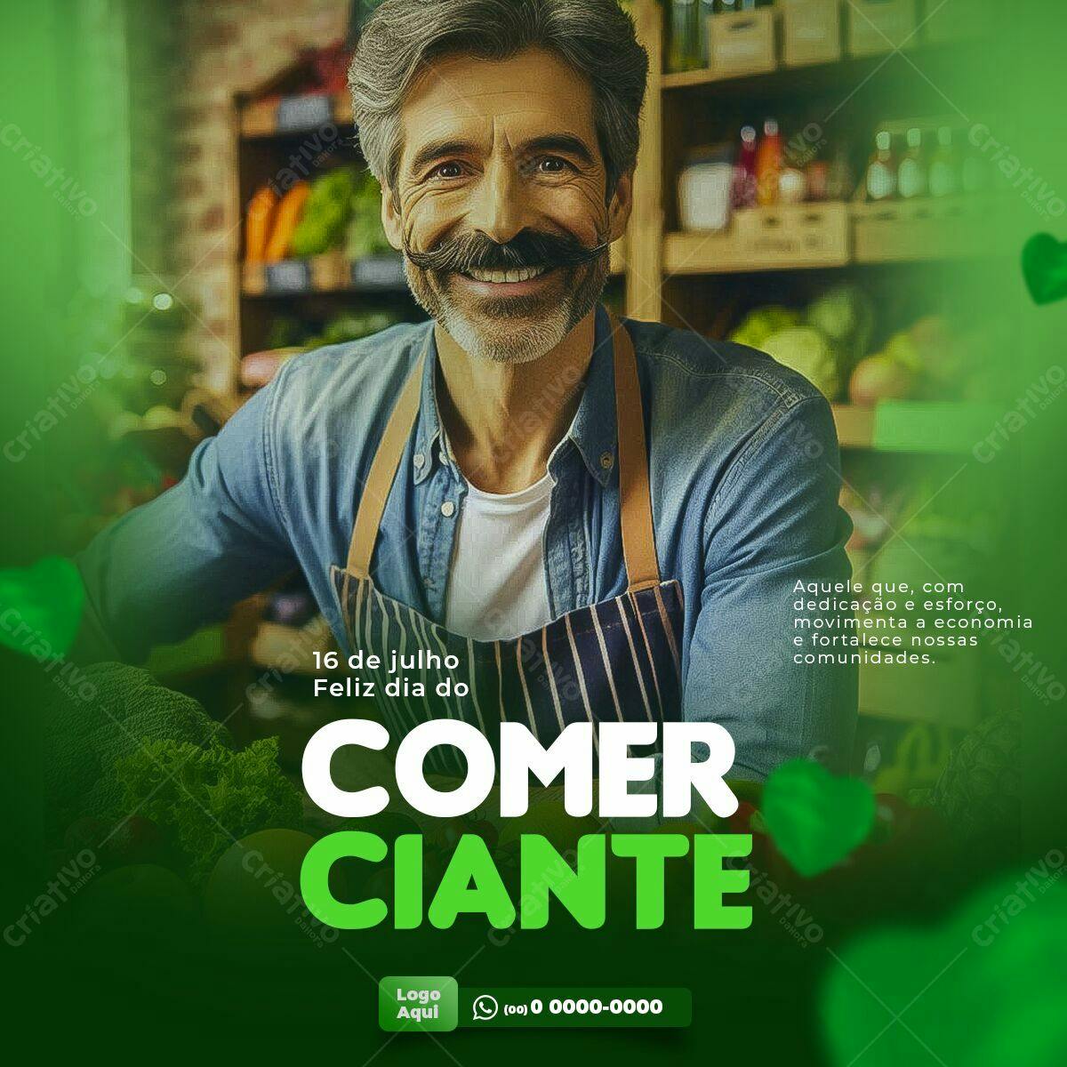 Post para o Dia do Comerciante PSD Editável