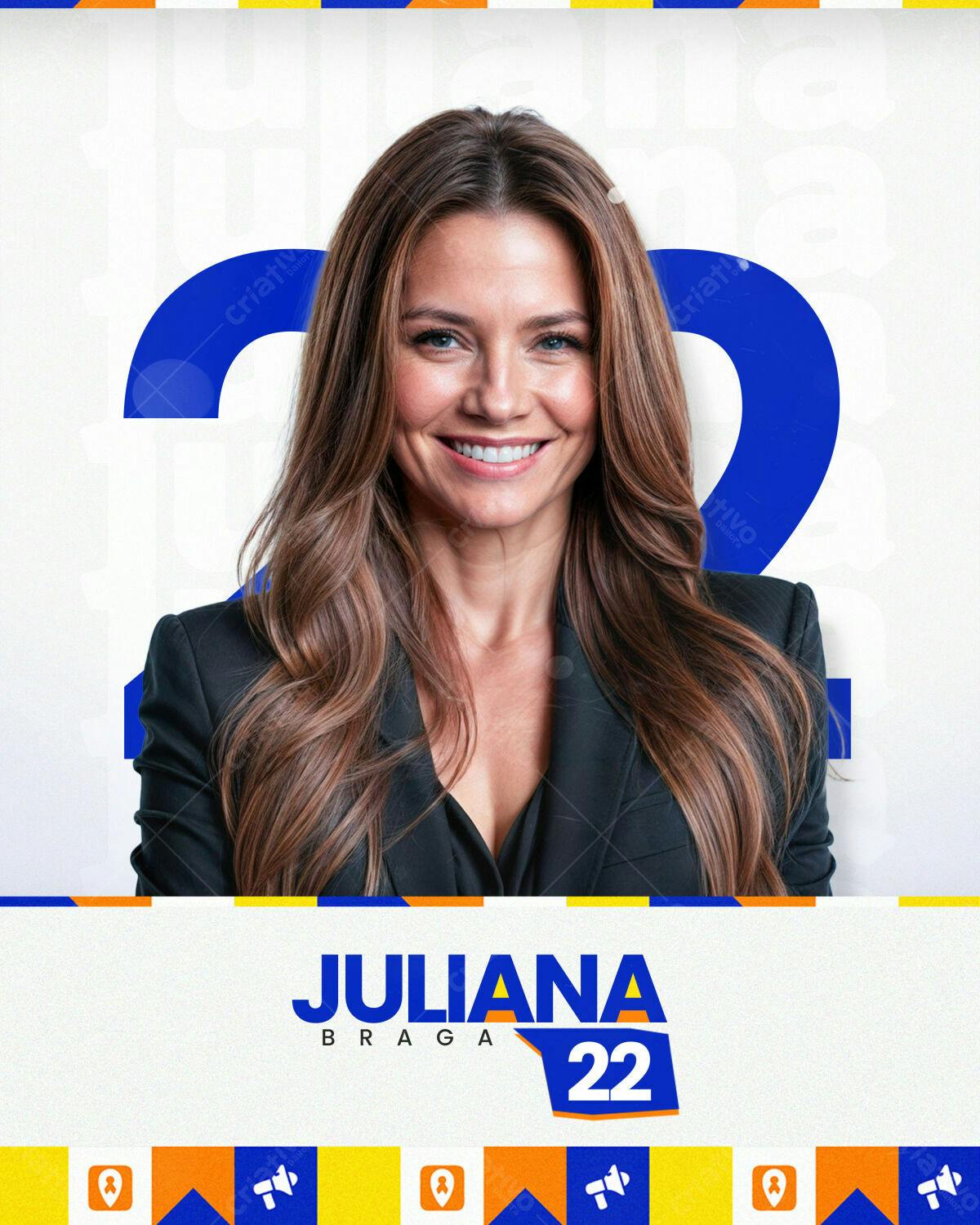 PSD para Campanha Política Juliana Braga 22 PSD Editável