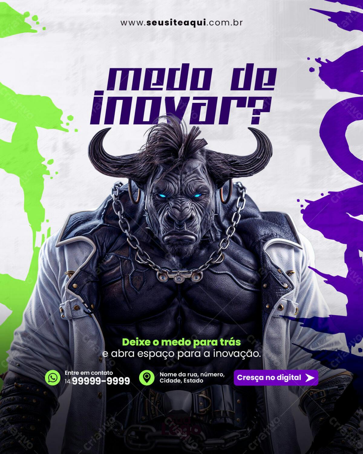 Flyer para Motivar Inovação PSD Editável