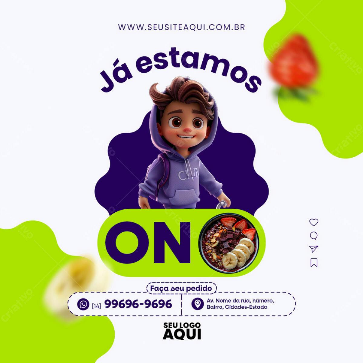 Postagem para Redes Sociais Açaí PSD Editável