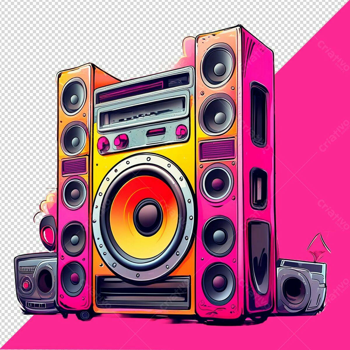 Som Retro anos 80 PSD Editável