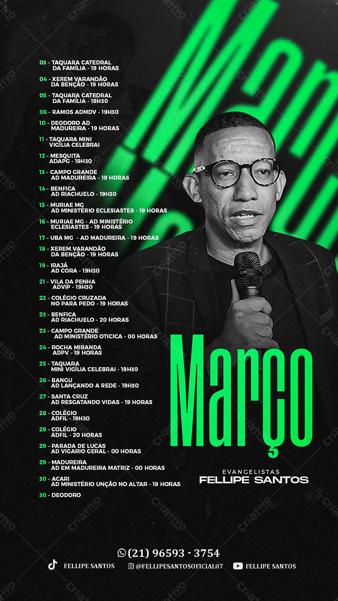 Flyer para Evento Religioso com Marco Feliciano PSD Editável