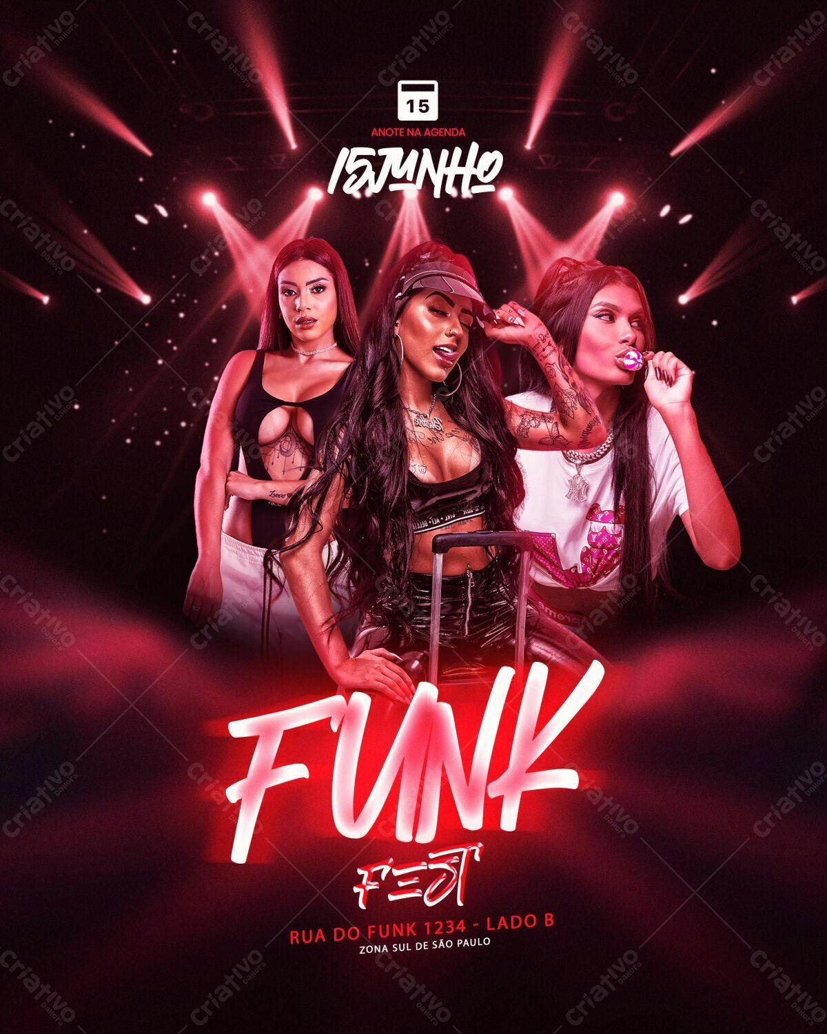 Flyer Festa Funk PSD Editável