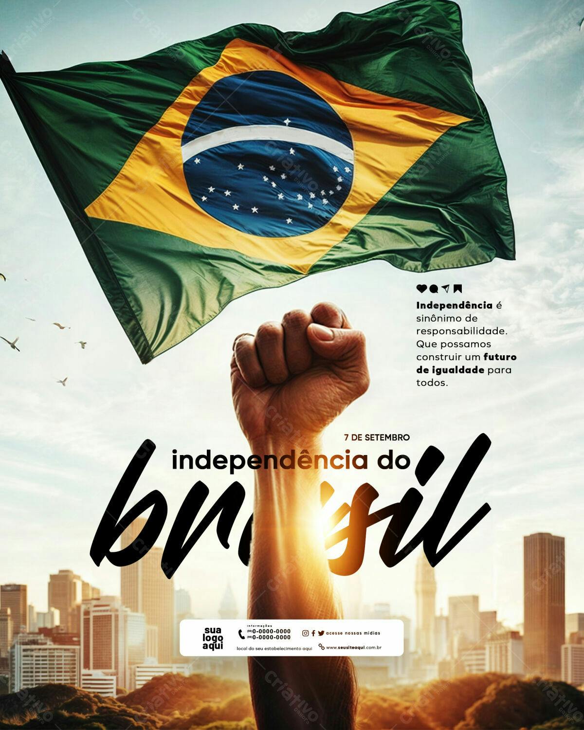 Flyer para 7 de Setembro PSD Editável