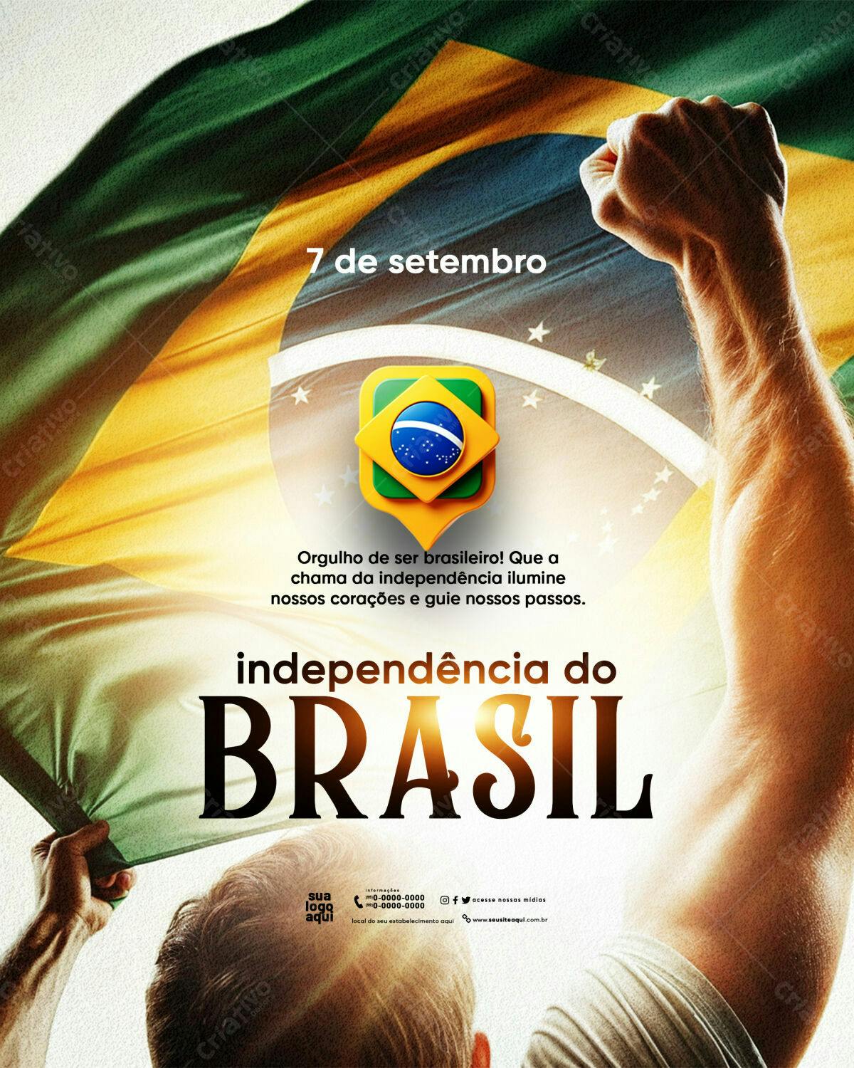 Flyer 7 de Setembro Independência do Brasil PSD Editável