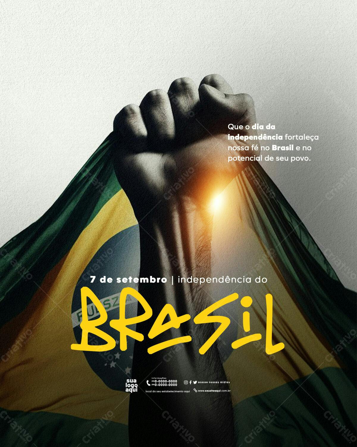 Flyer 7 de Setembro Independência do Brasil PSD Editável