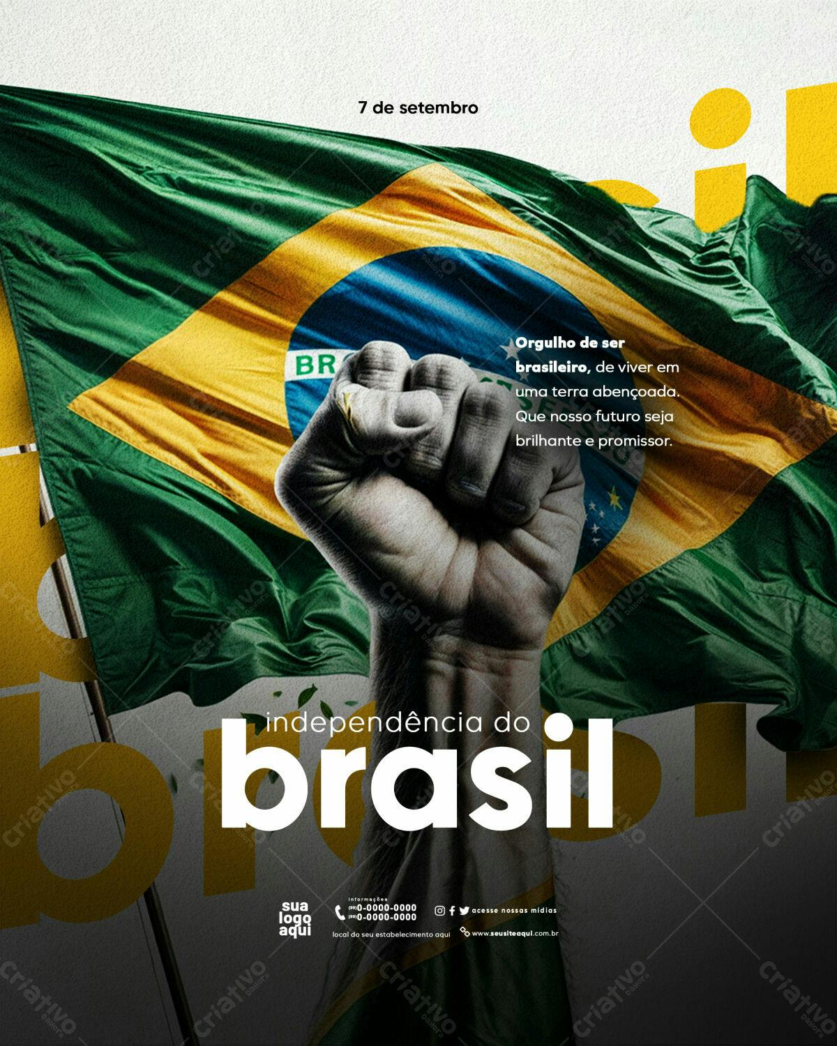 Flyer para o Dia da Independência do Brasil PSD Editável