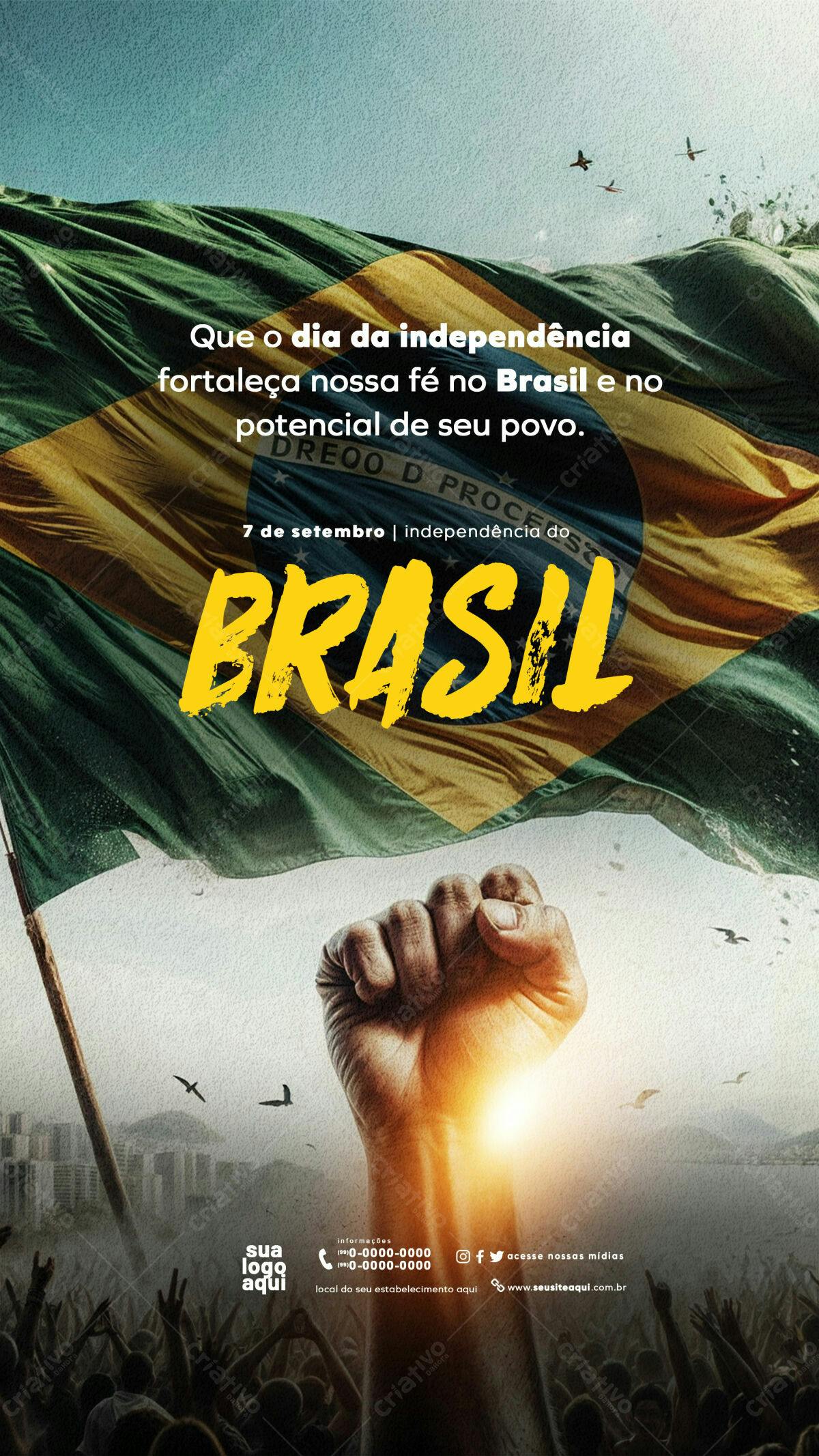 Flyer 7 de Setembro Independência do Brasil PSD Editável