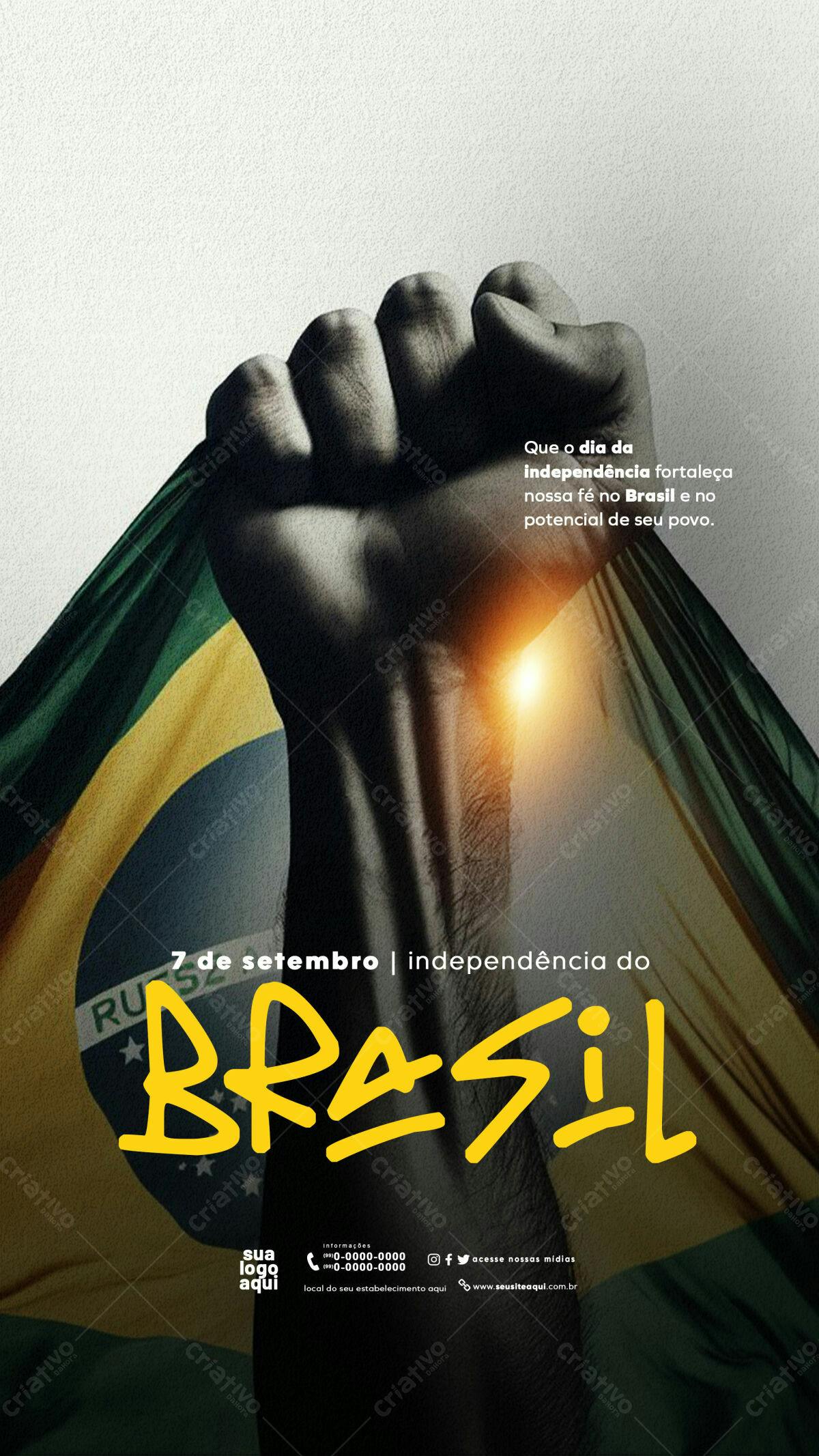 Flyer para o Dia da Independência do Brasil PSD Editável