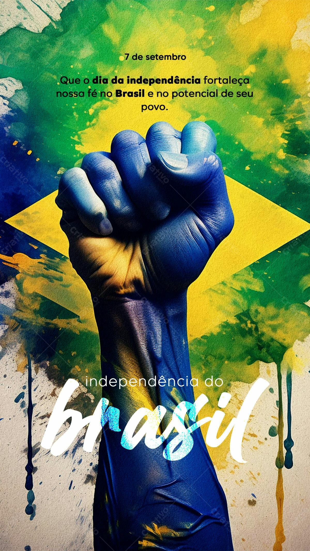 Post para o Dia da Independência do Brasil PSD Editável