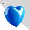 Blue 3d heart for composition