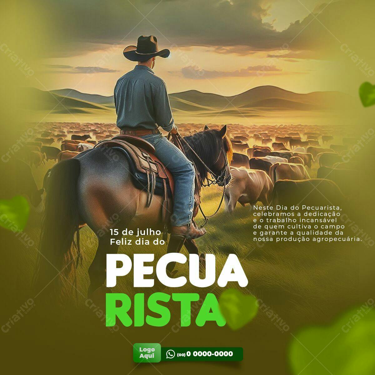 Flyer Dia do Pecuarista PSD Editável