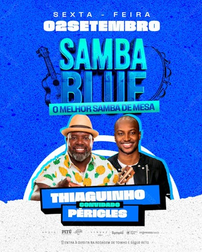 Flyer Evento Samba Blue Feed Psd Editável