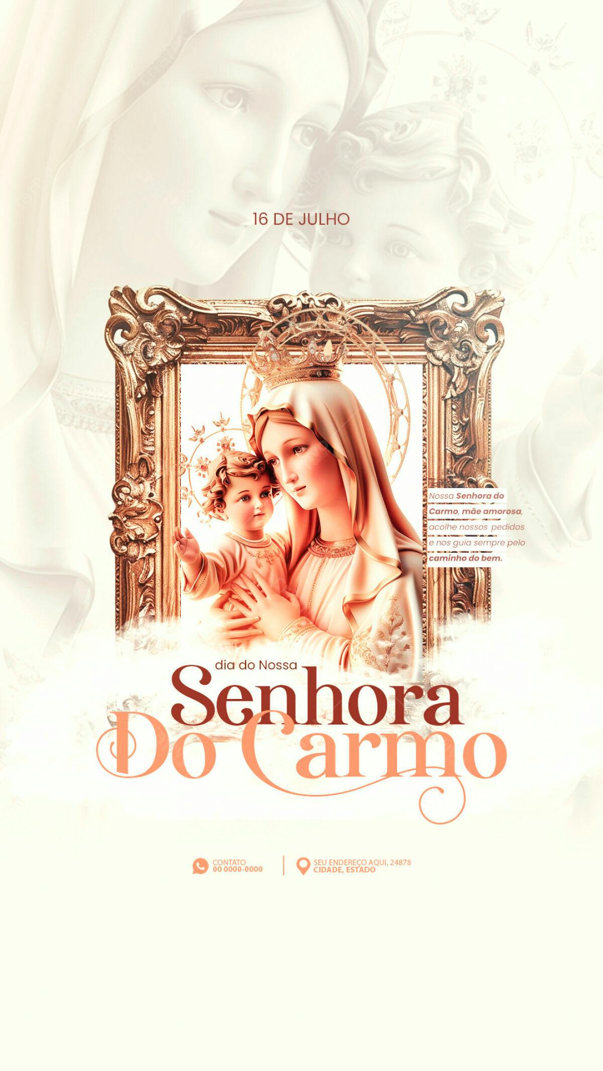 Flyer Dia de Nossa Senhora do Carmo PSD Editável