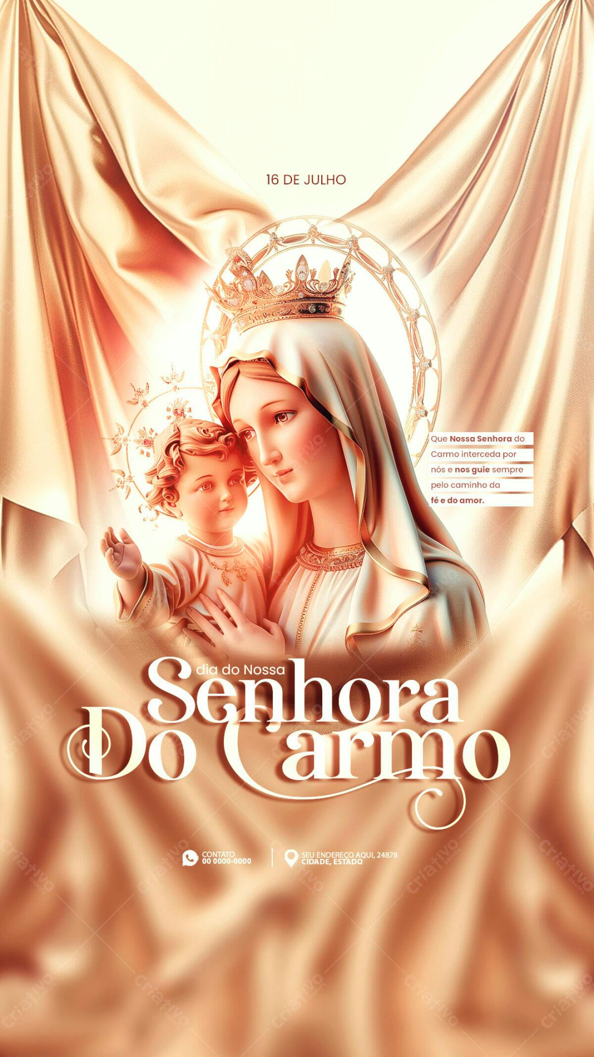 Flyer Dia de Nossa Senhora do Carmo PSD Editável