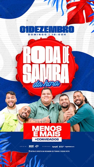 Flyer evento samba da hora stories psd editável