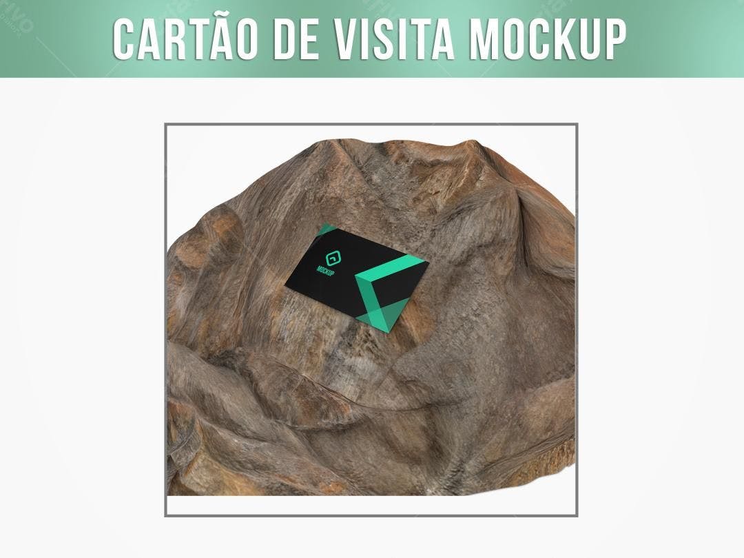 Mockup Cartão de Visita em Rocha: Design Moderno