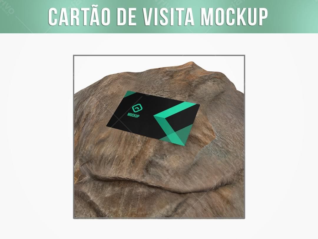 Mockup de Cartão de Visita em Pedra - Design Moderno