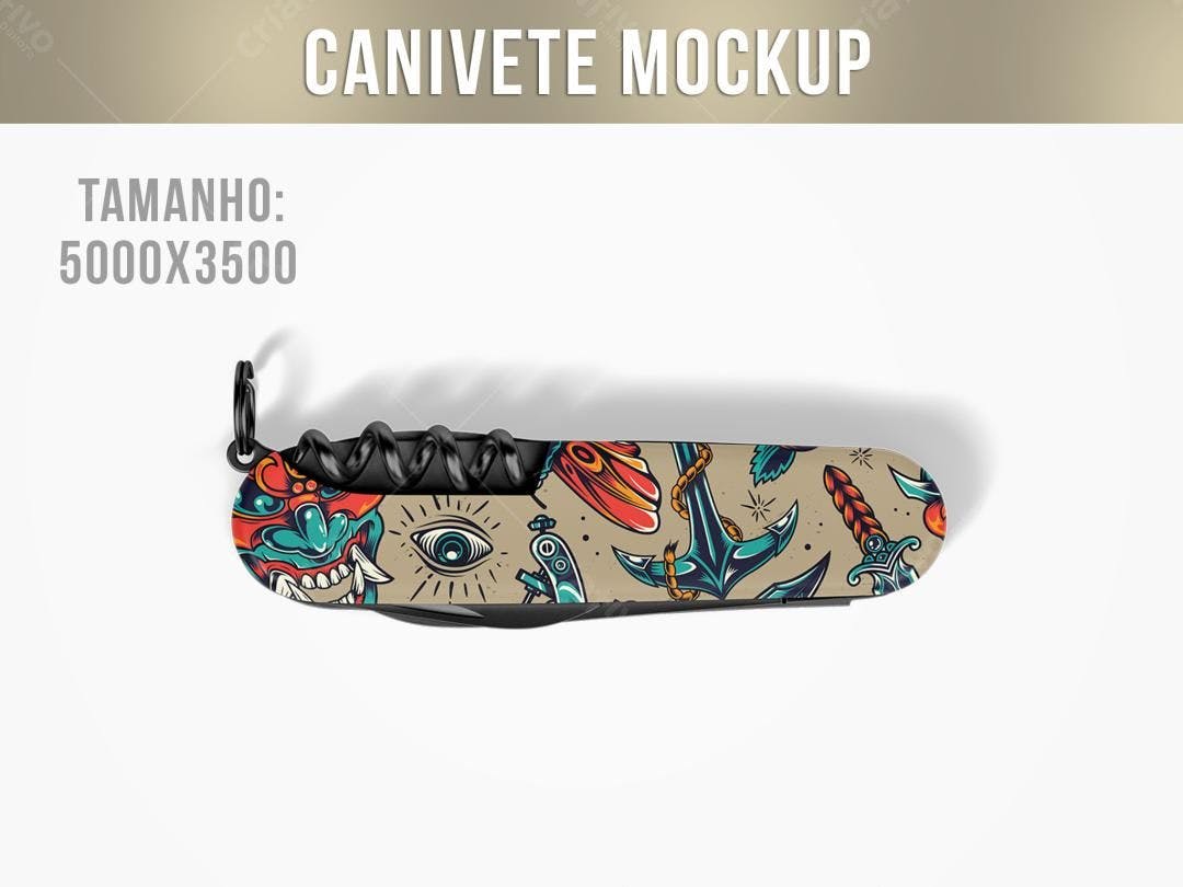 Mockup Canivete com Estampa Old School