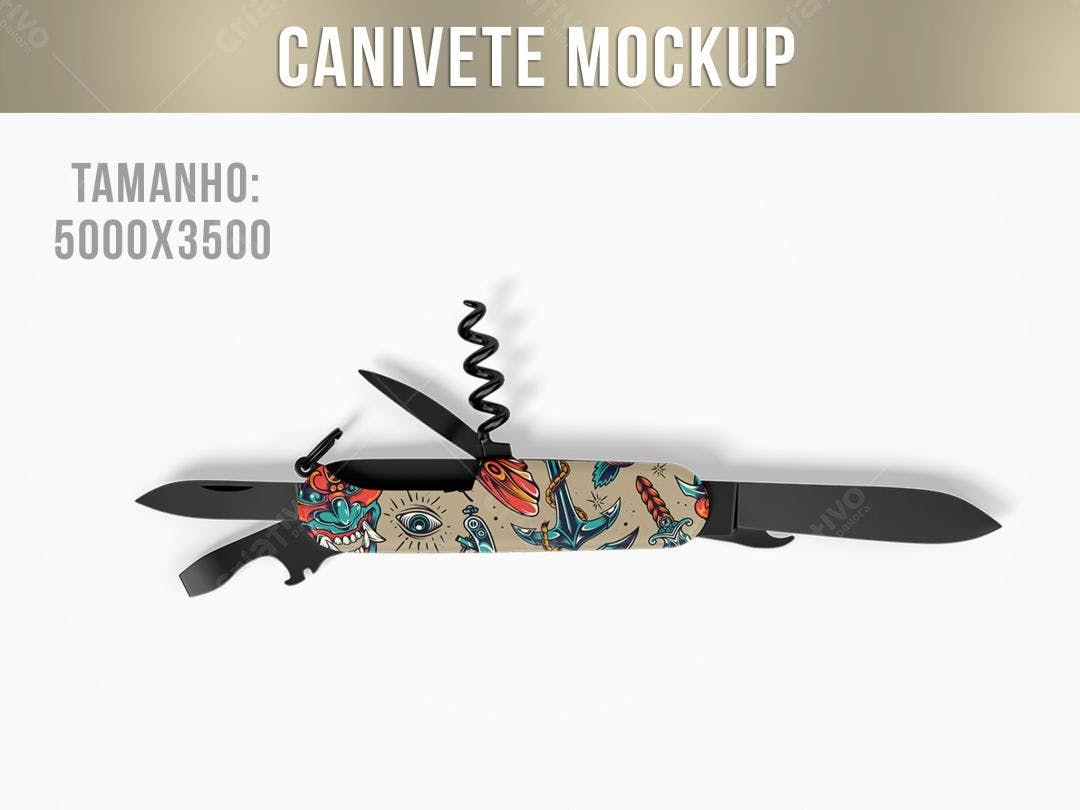 Mockup Canivete com Estampa Old School