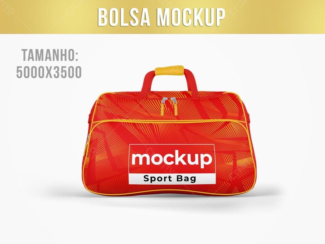 Mockup Bolsa Esportiva Vermelha e Amarela