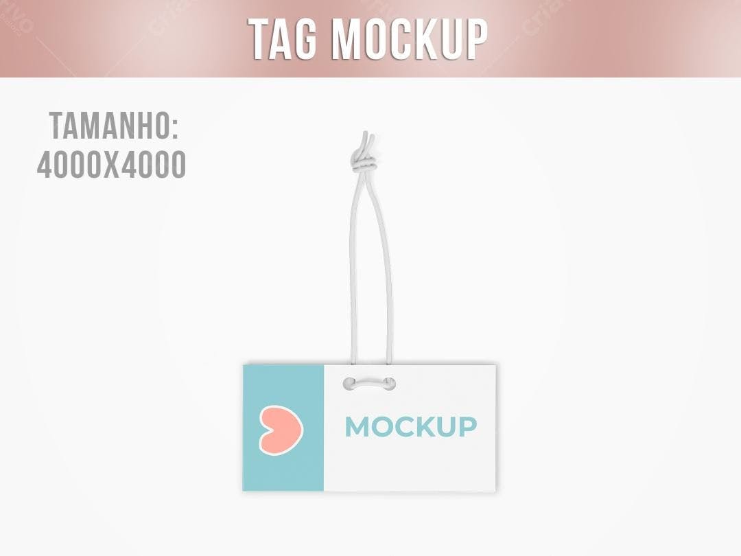 Mockup de Tag de Produto Minimalista com Corda