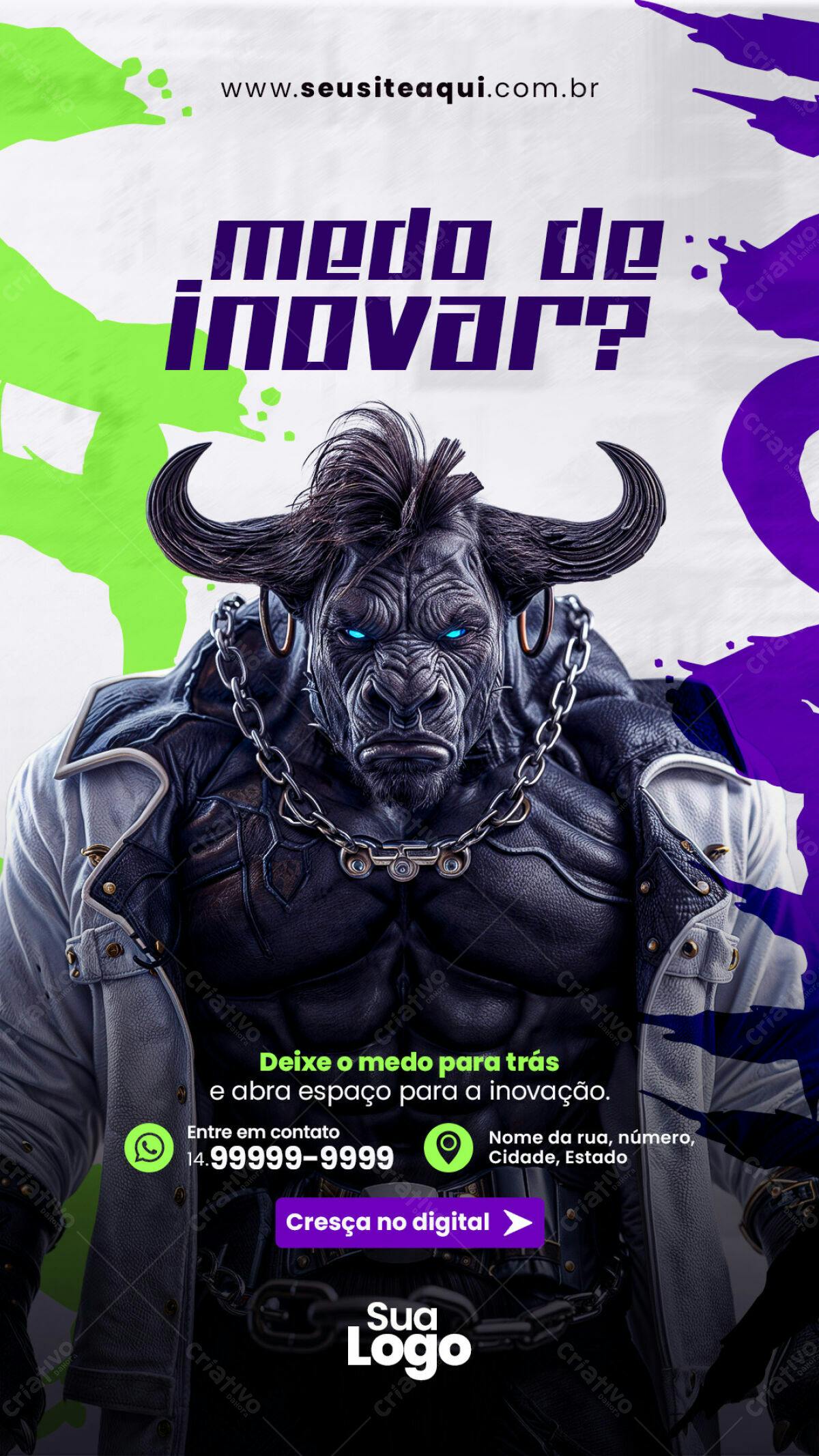 Flyer Minotauro Marketing Digital PSD Editável