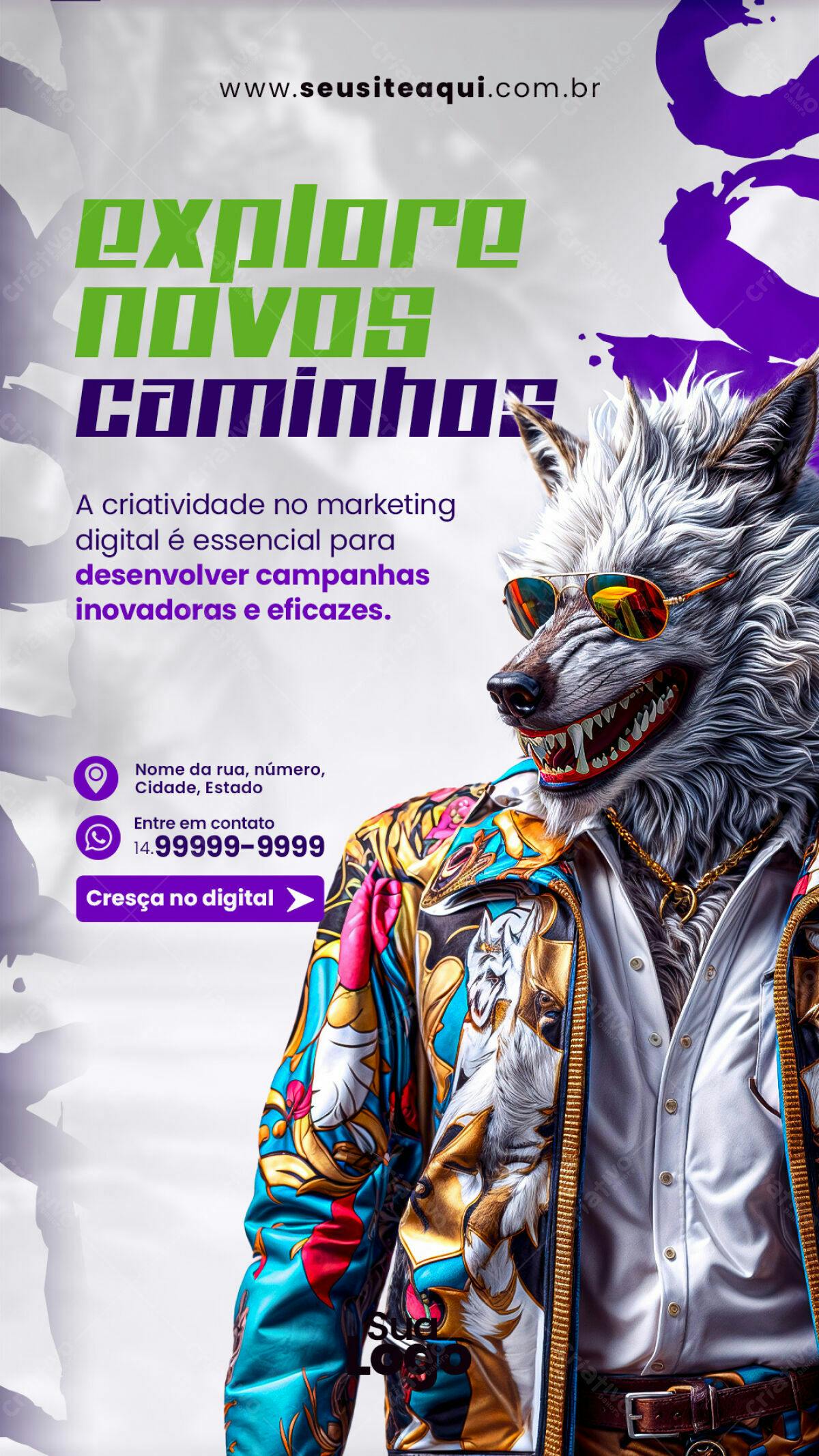 Flyer Marketing Digital Criativo PSD Editável