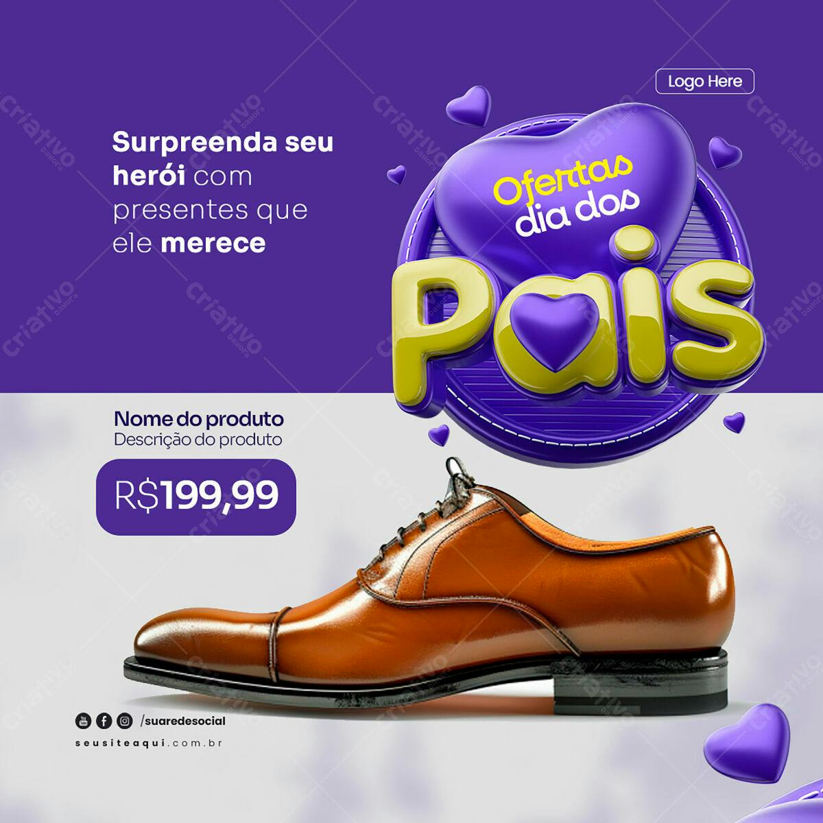 Banner Dia dos Pais com Sapato PSD Editável