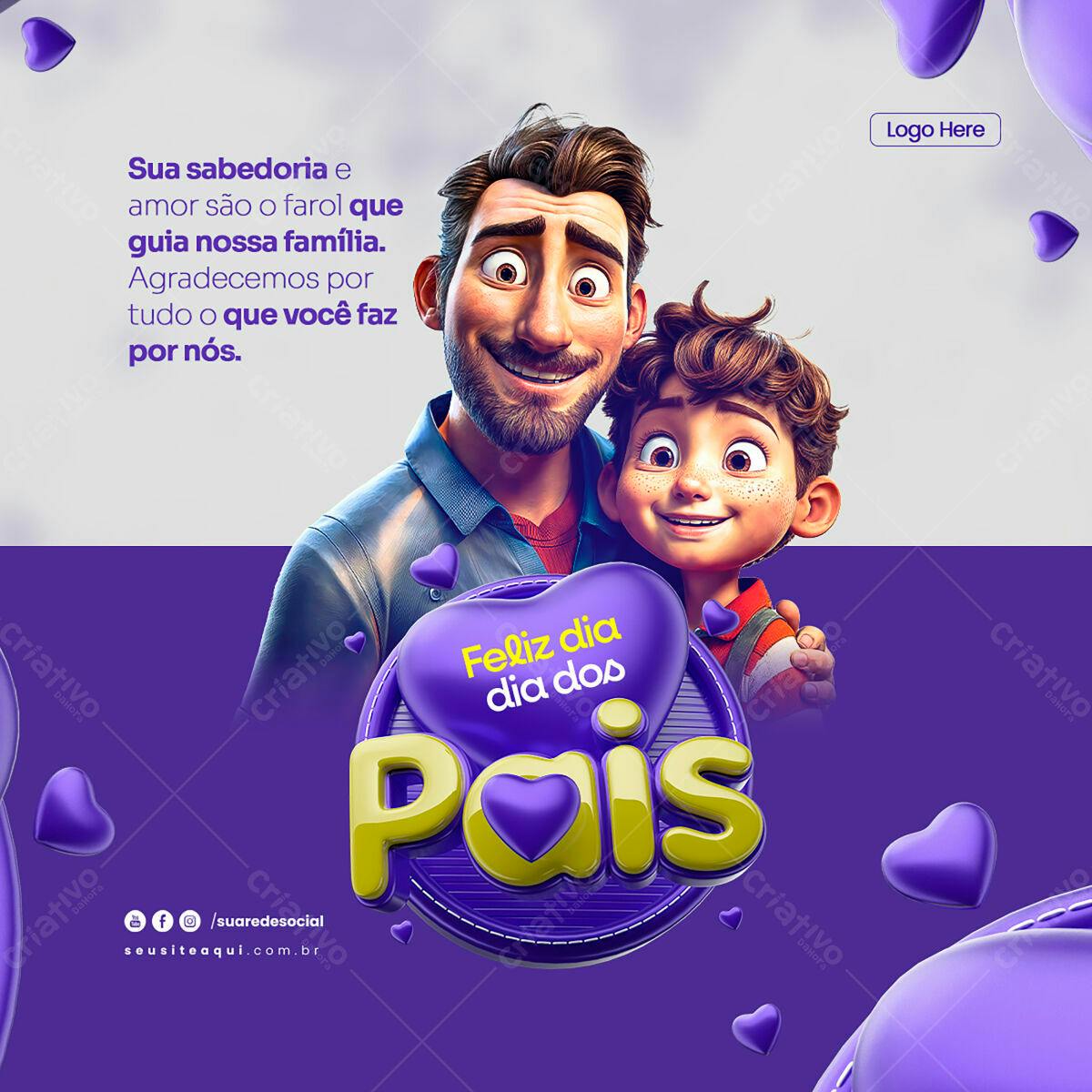 Postagem Dia dos Pais PSD Editável