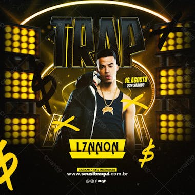 Flyer evento música trap l7nnon para redes sociais