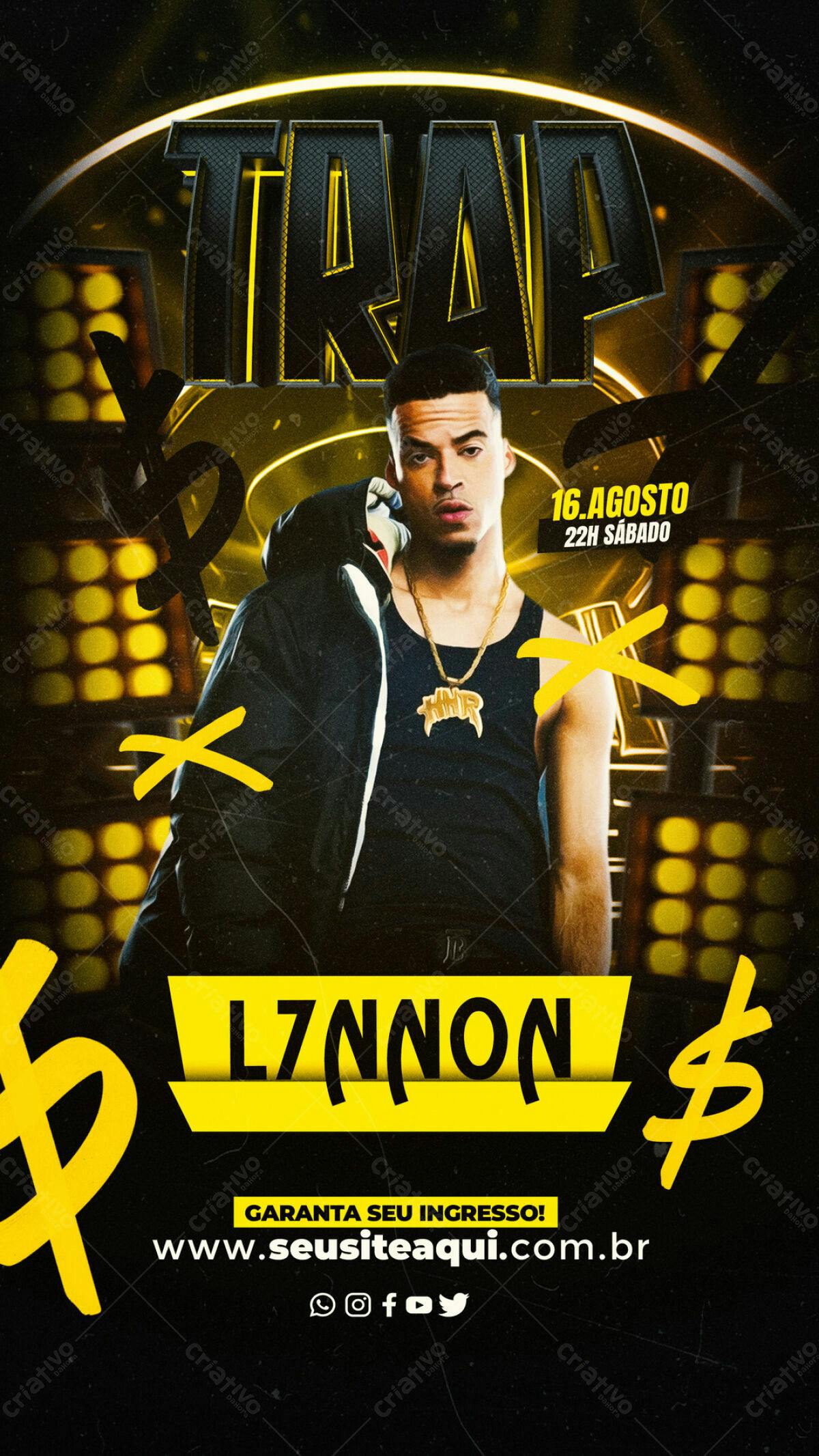 Flyer para Show de Trap PSD Editável