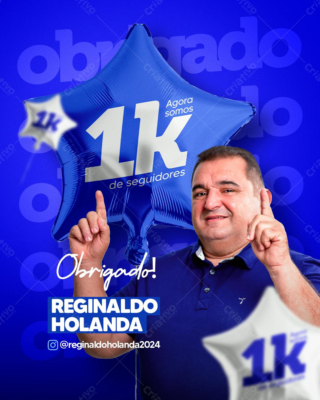 Postagem 1k Seguidores PSD Editável