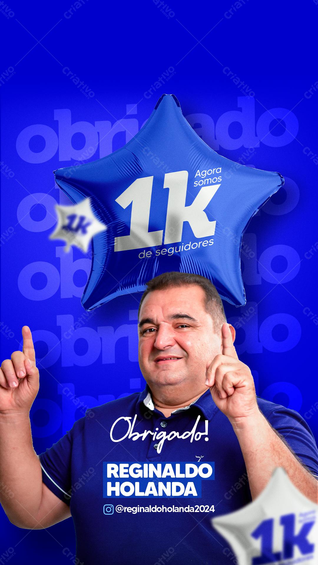 Postagem 1k Seguidores PSD Editável