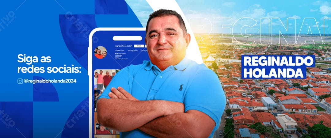 Banner Eleitoral Reginalda Holanda PSD Editável