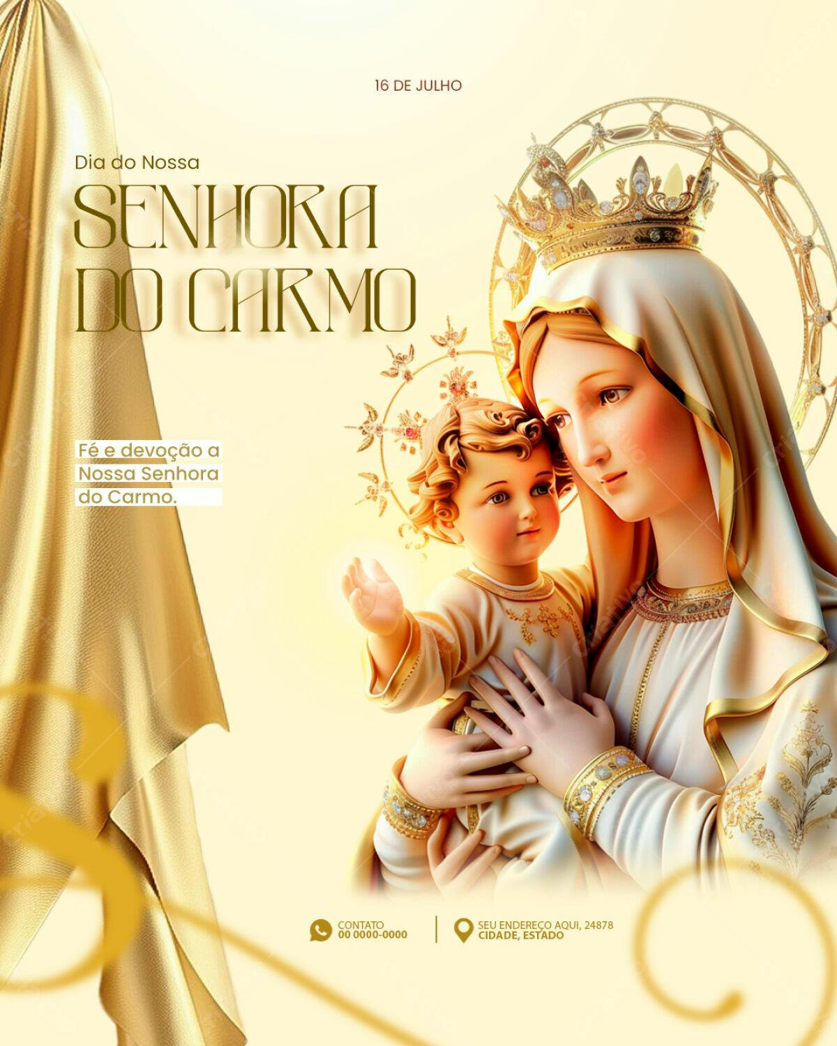 Flyer Dia de Nossa Senhora do Carmo PSD Editável