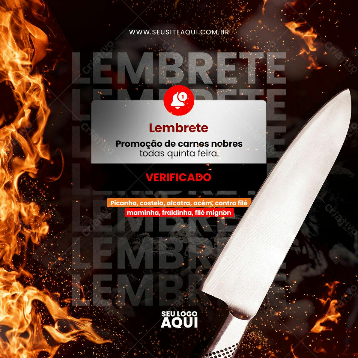 Flyer Promoção Carnes Nobres Quinta PSD Editável