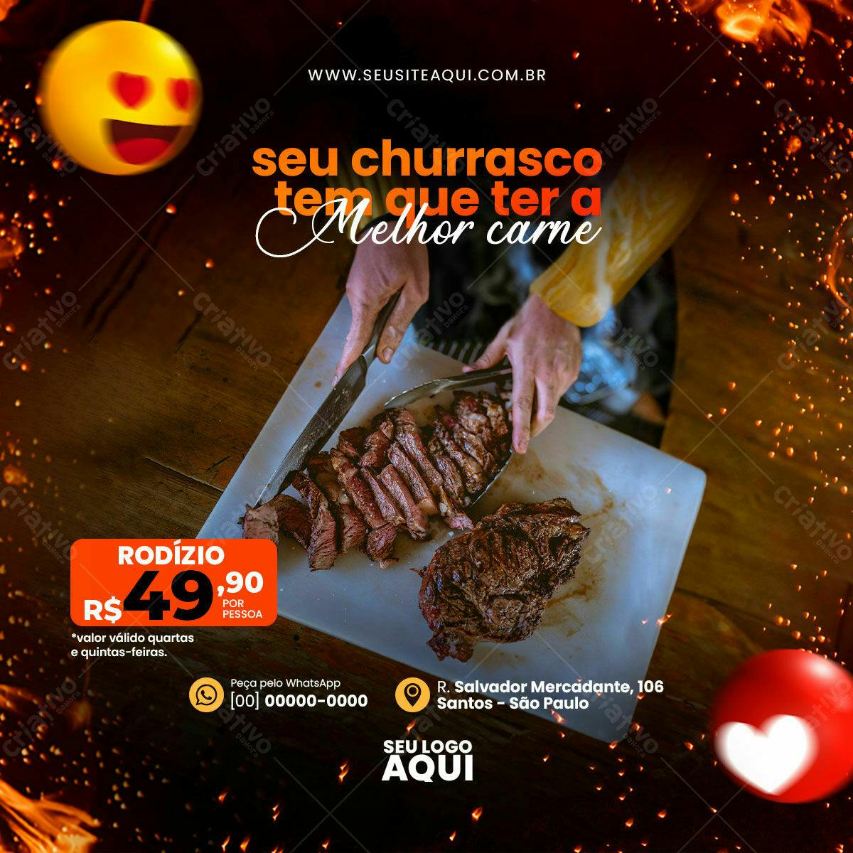 Post para Churrasco PSD Editável