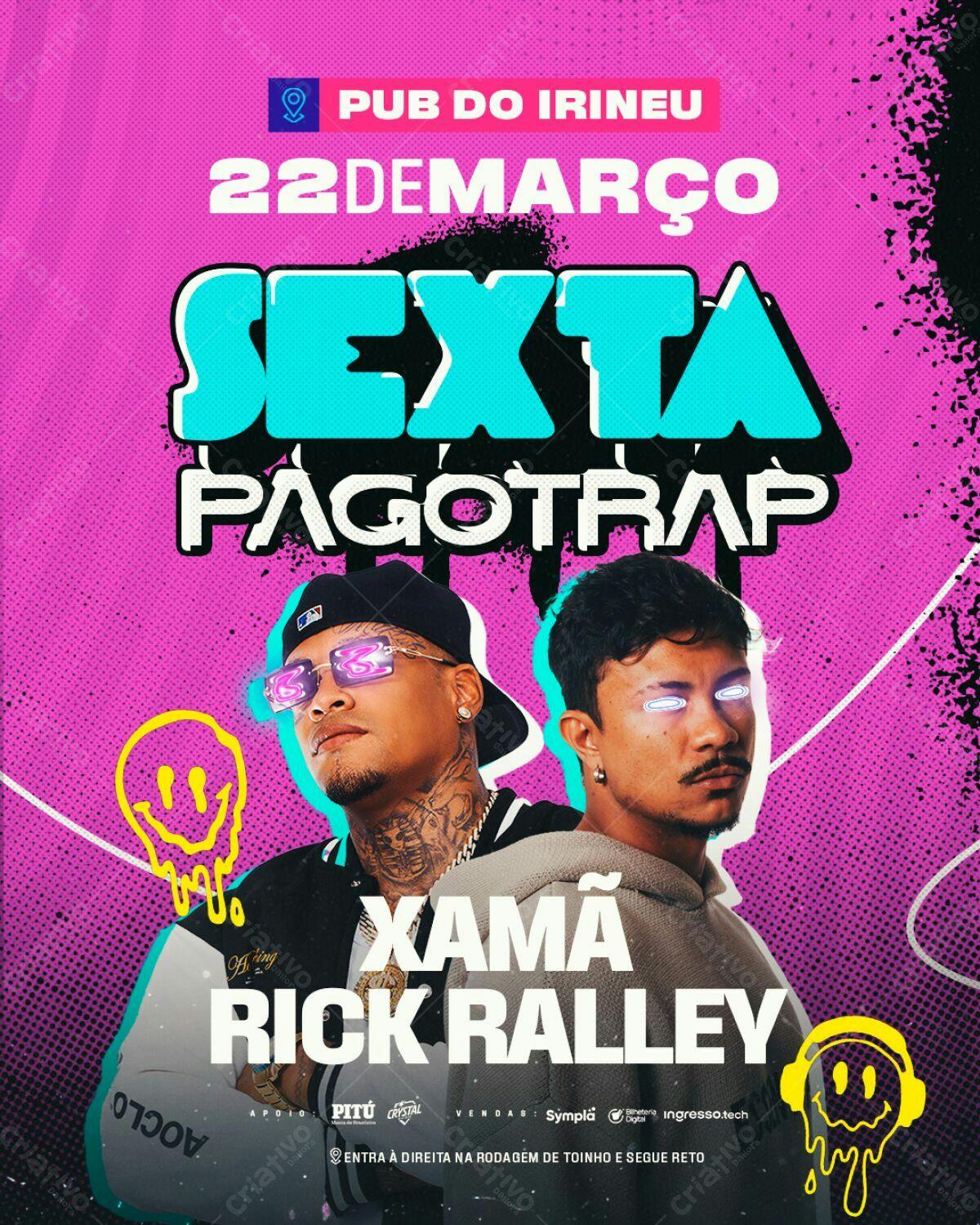 Flyer Festa Pagode e Trap PSD Editável