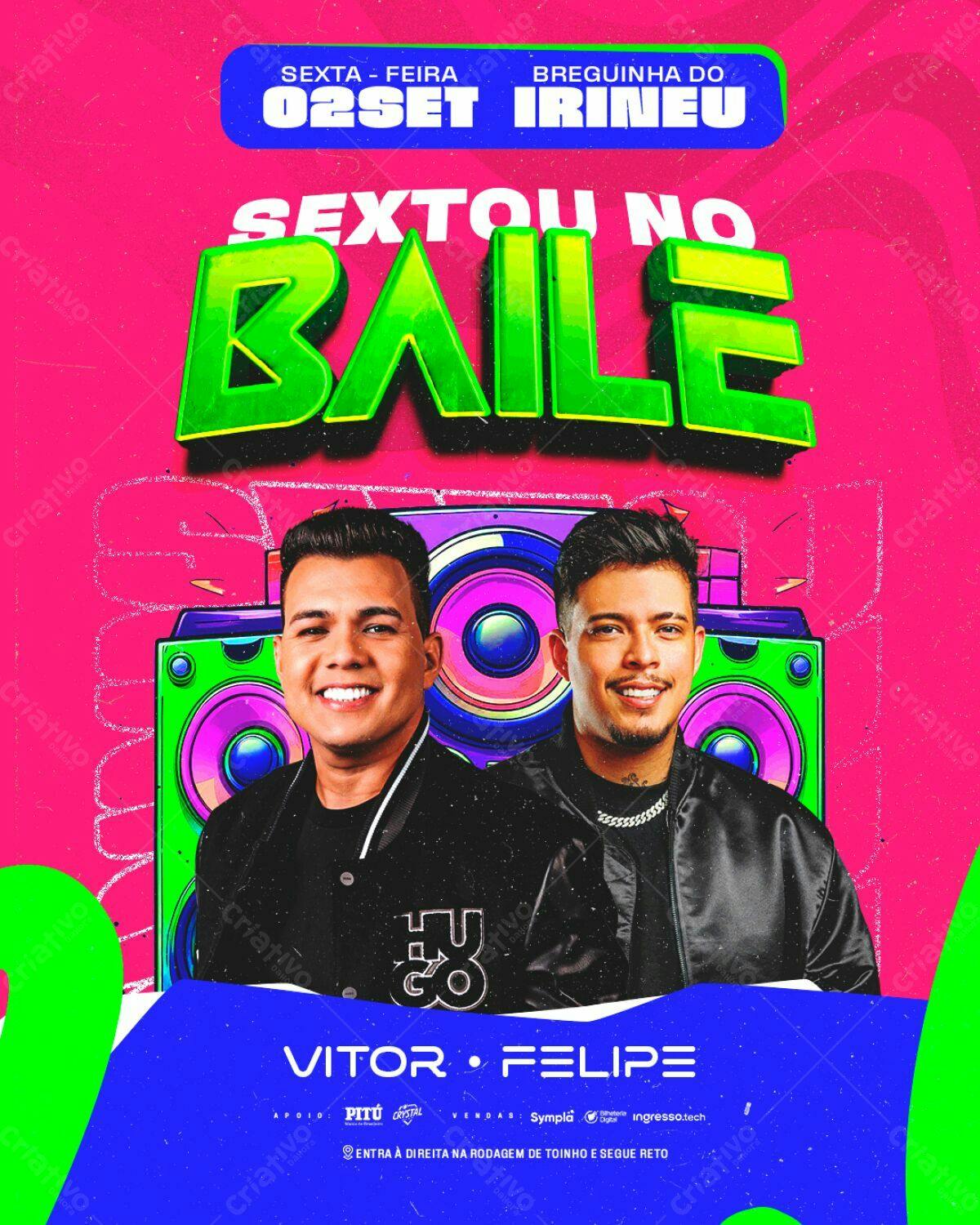 Flyer Festa Sertaneja Vitor e Felipe PSD Editável