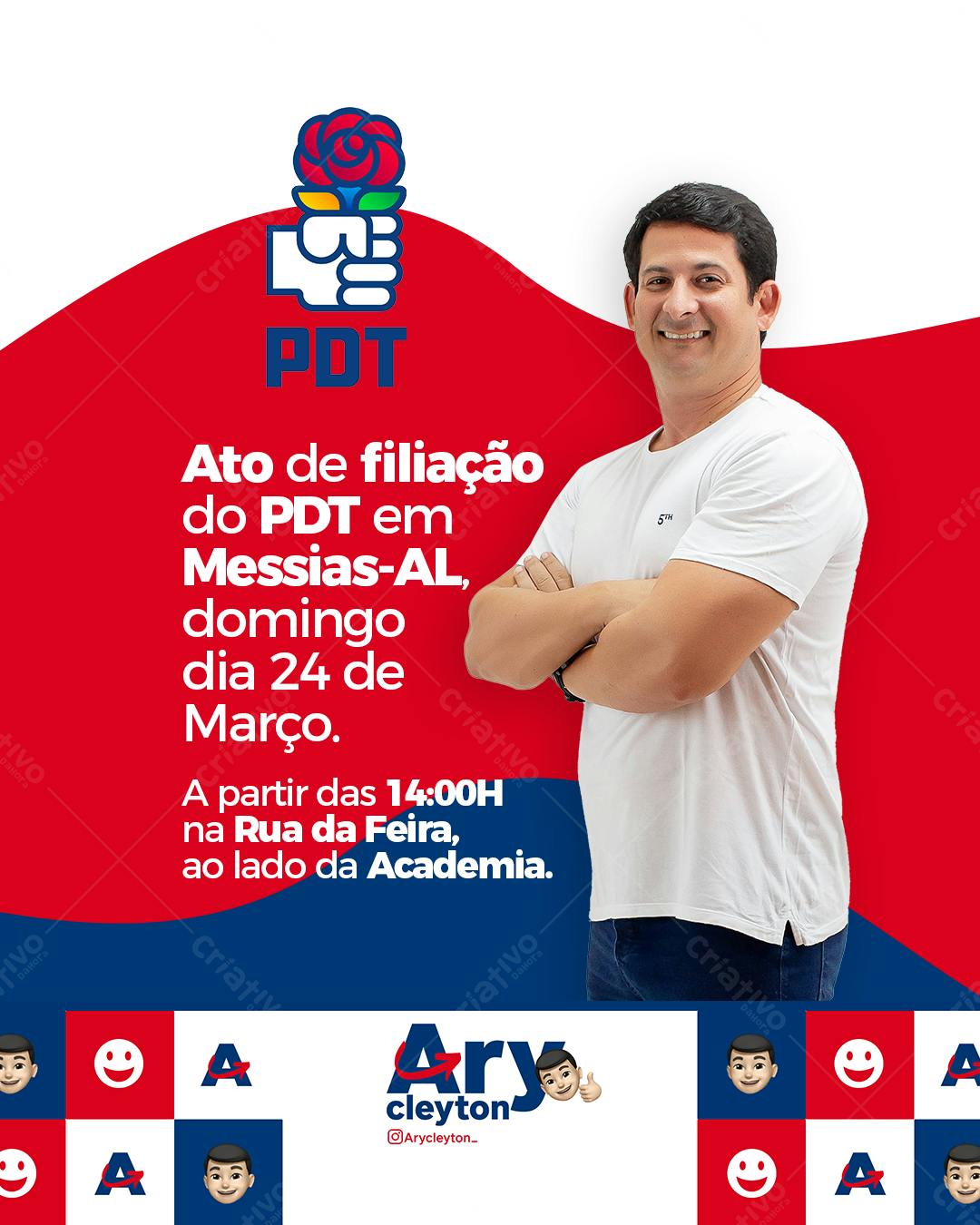 Flyer Ato de Filiação PDT PSD Editável