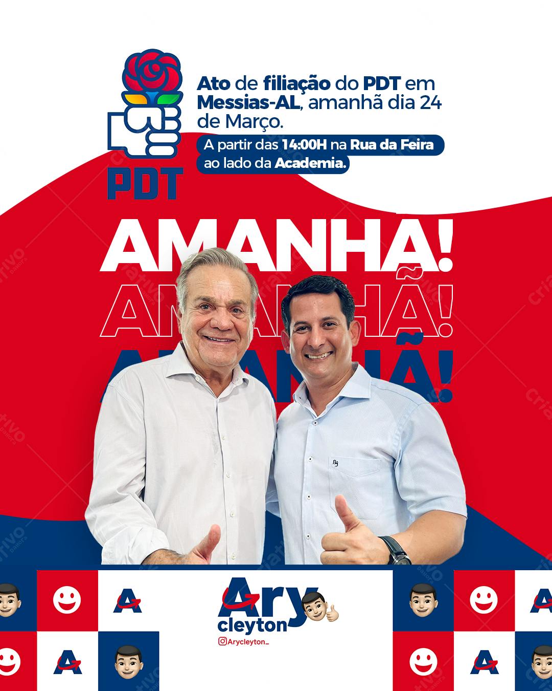 Flyer para Ato de Filiação PDT PSD Editável