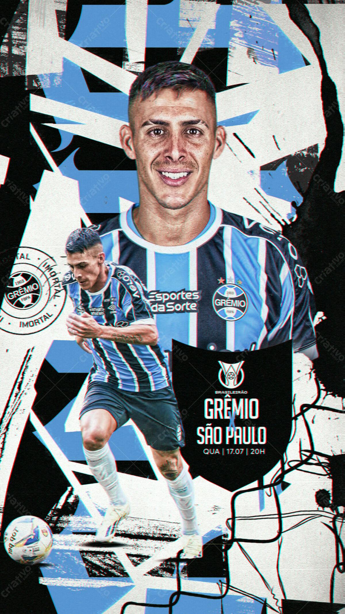 Poster Grêmio x São Paulo PSD Editável