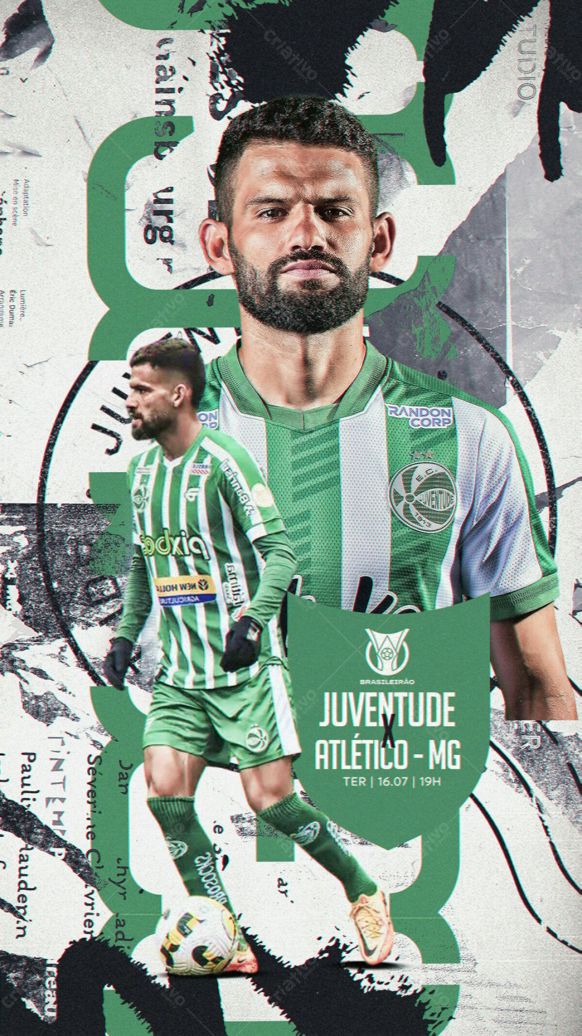 Poster Futebol Juventude x Atlético-MG PSD Editável