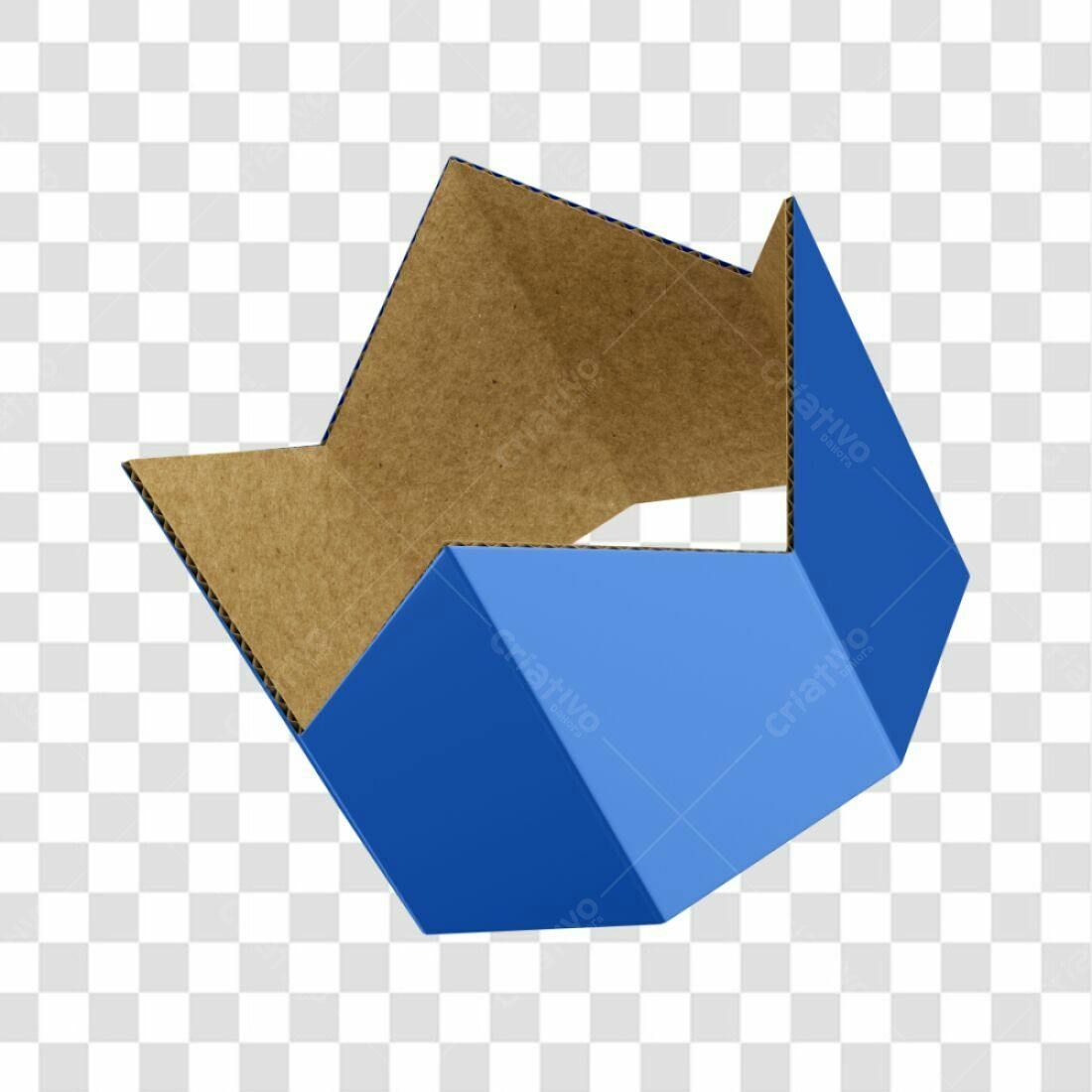 Modelo de Embalagem Cartão Azul PNG com fundo transparente
