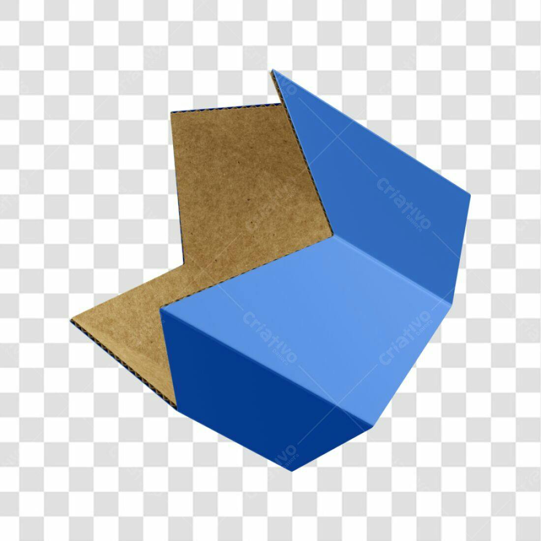 Modelo de Embalagem Azul e Kraft PNG com fundo transparente