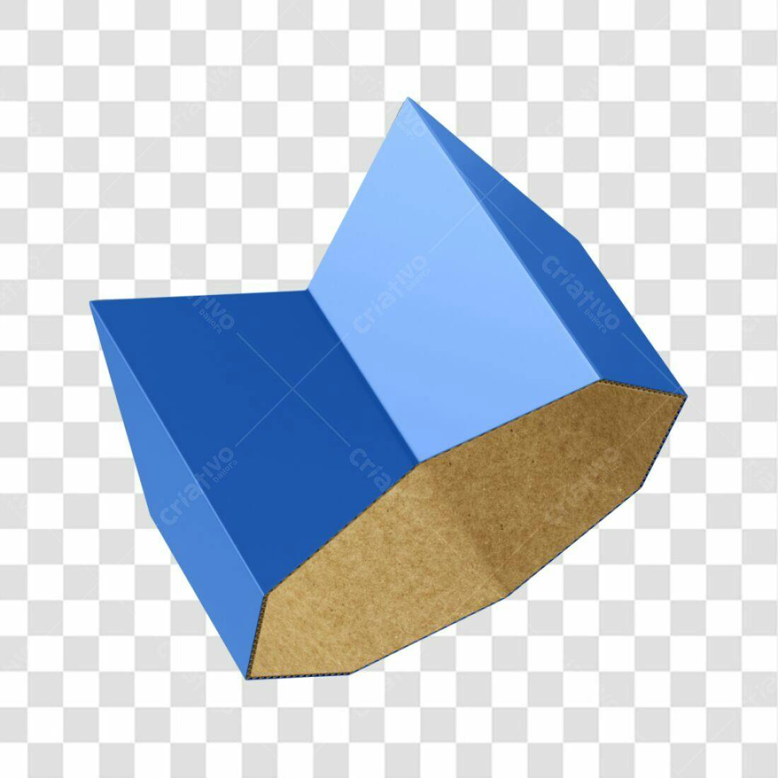 Mockup Embalagem Caixa Azul e Kraft PNG com fundo transparente