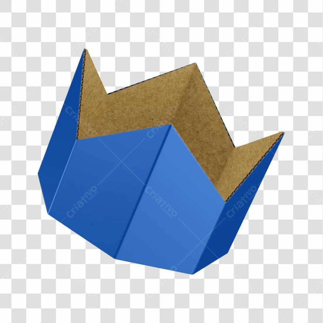 Modelo de Embalagem Caixa Azul e Marrom PNG com fundo transparente